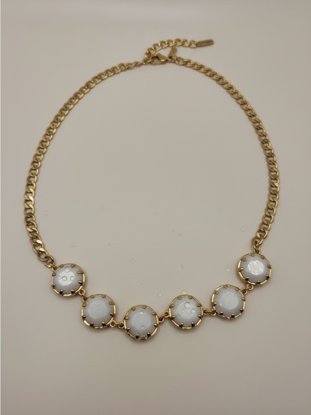 Zoetik Gold Tone White Stone Statement Necklace NWOT